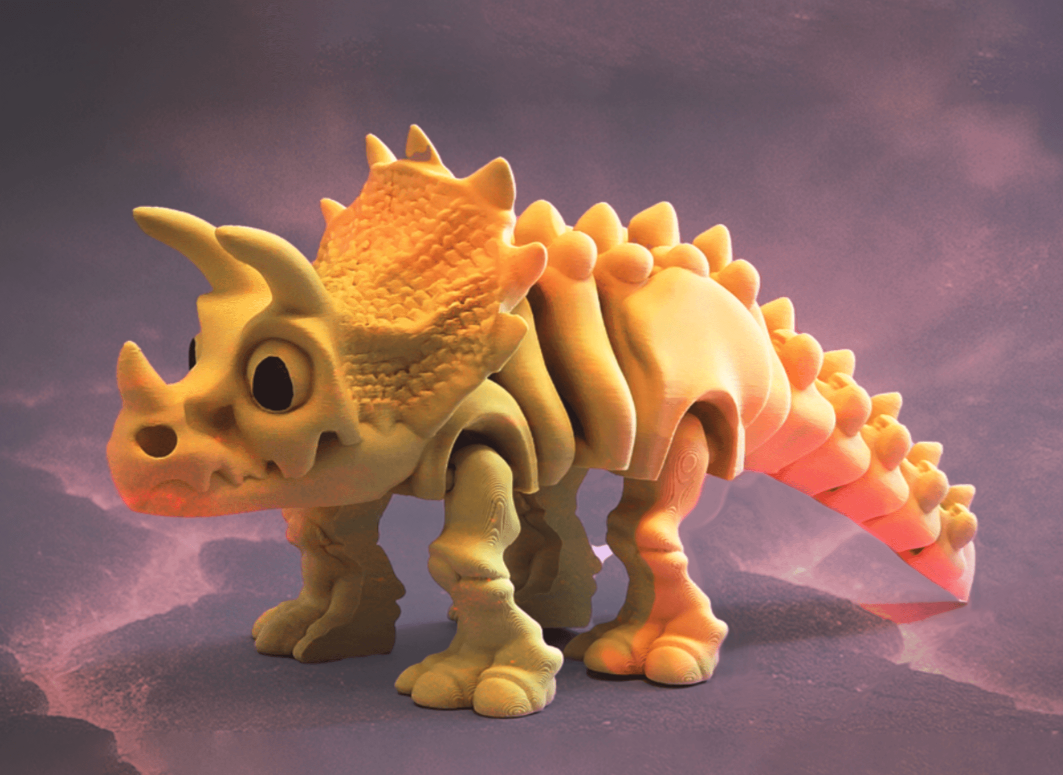 Dinosaurio Triceratops Esqueleto Flexible